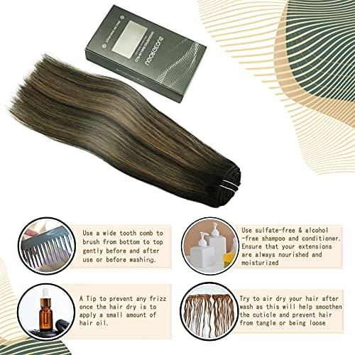 14-22" Clip In Brazilian Human Hair Extensions 120g 7pcs Set - Image 8
