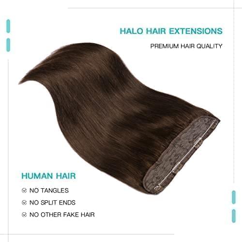 14 inch Chocolate Brown Invisible Fish Line Hair Extension - Image 3