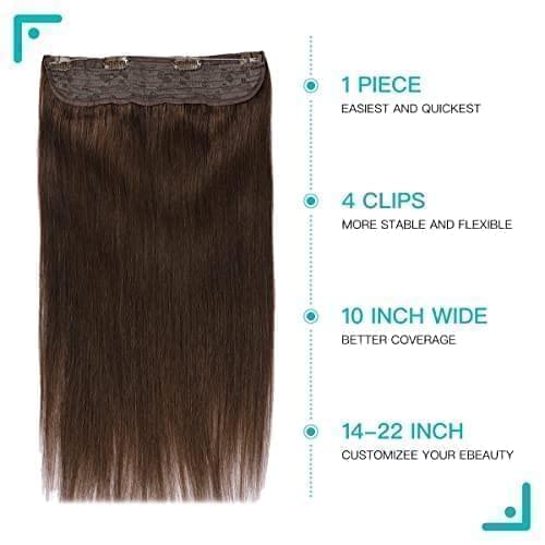 14 inch Chocolate Brown Invisible Fish Line Hair Extension - Image 8
