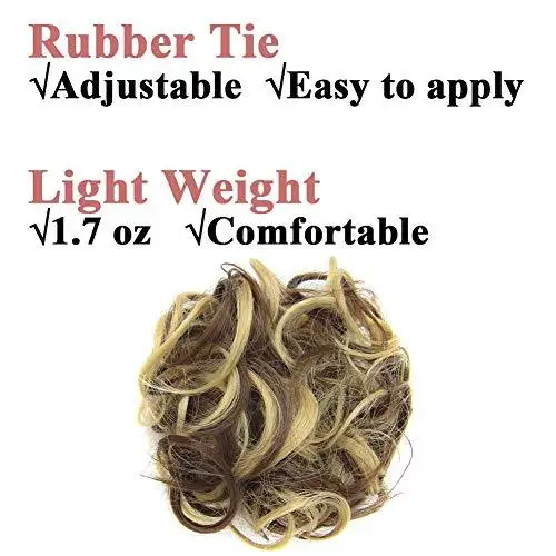 Curly Hair Wrap Updo Hair Bun Hairpiece- 2 piece set - Image 10