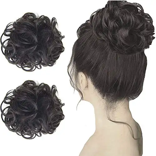Curly Hair Wrap Updo Hair Bun Hairpiece- 2 piece set - Image 11