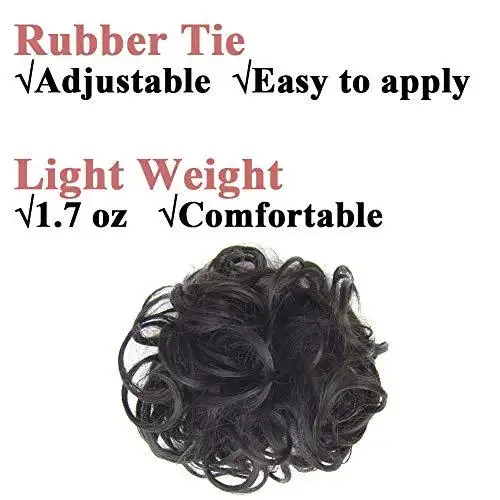 Curly Hair Wrap Updo Hair Bun Hairpiece- 2 piece set - Image 12