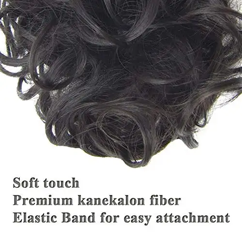 Curly Hair Wrap Updo Hair Bun Hairpiece- 2 piece set - Image 14