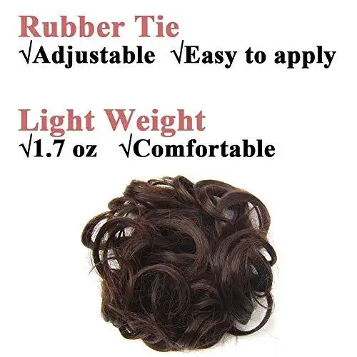 Curly Hair Wrap Updo Hair Bun Hairpiece- 2 piece set - Image 16