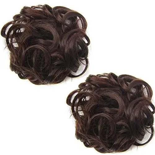 Curly Hair Wrap Updo Hair Bun Hairpiece- 2 piece set - Image 17