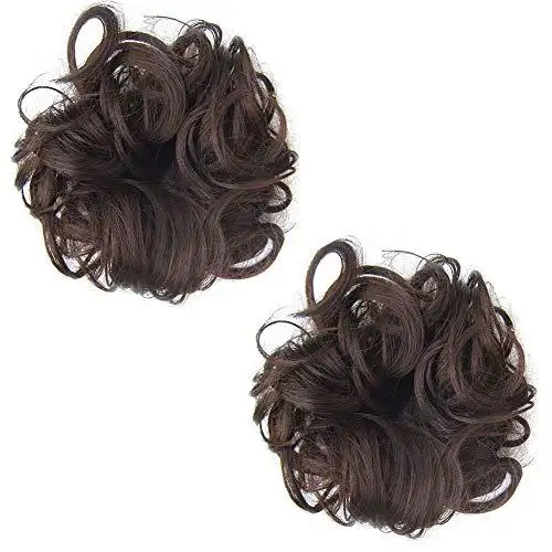 Curly Hair Wrap Updo Hair Bun Hairpiece- 2 piece set - Image 20