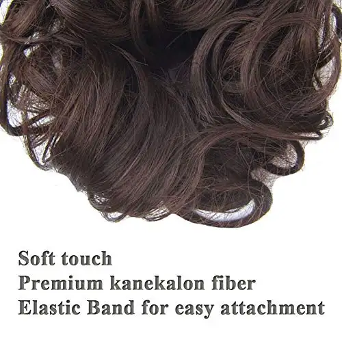 Curly Hair Wrap Updo Hair Bun Hairpiece- 2 piece set - Image 21