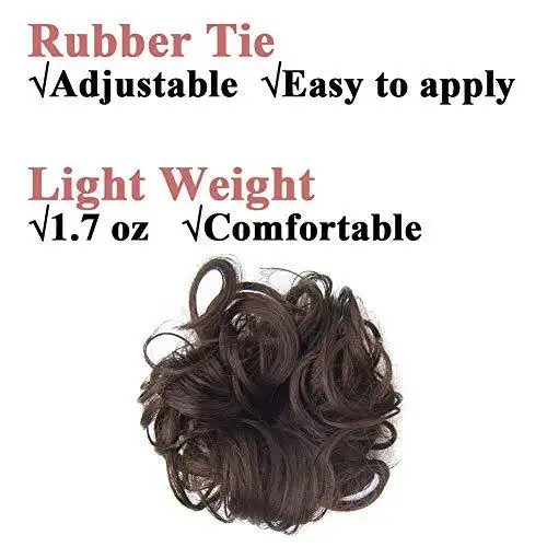 Curly Hair Wrap Updo Hair Bun Hairpiece- 2 piece set - Image 22