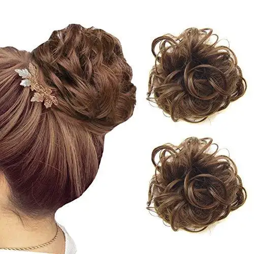 Curly Hair Wrap Updo Hair Bun Hairpiece- 2 piece set - Image 23