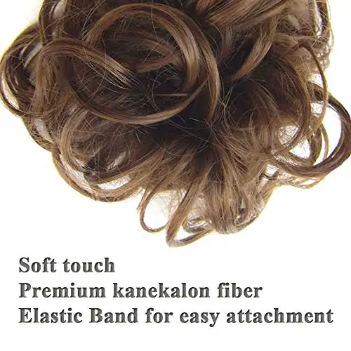 Curly Hair Wrap Updo Hair Bun Hairpiece- 2 piece set - Image 24