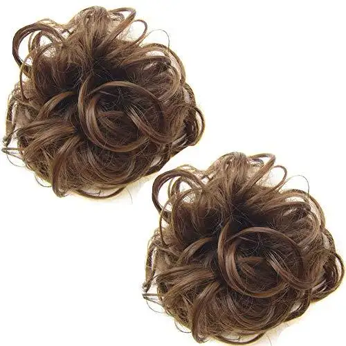 Curly Hair Wrap Updo Hair Bun Hairpiece- 2 piece set - Image 25