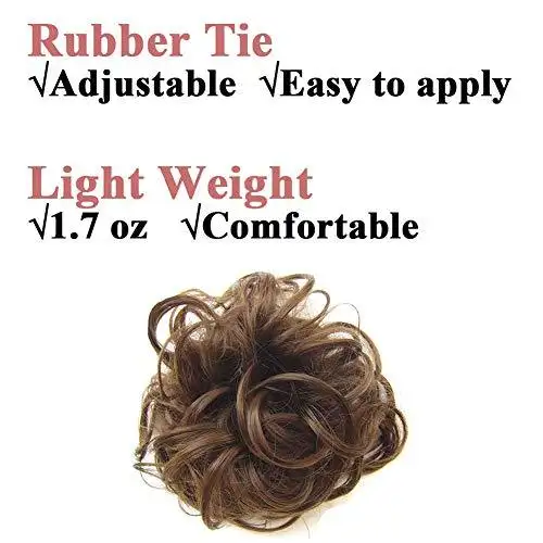 Curly Hair Wrap Updo Hair Bun Hairpiece- 2 piece set - Image 26