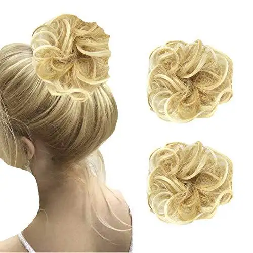 Curly Hair Wrap Updo Hair Bun Hairpiece- 2 piece set - Image 27