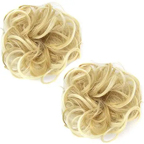 Curly Hair Wrap Updo Hair Bun Hairpiece- 2 piece set - Image 28