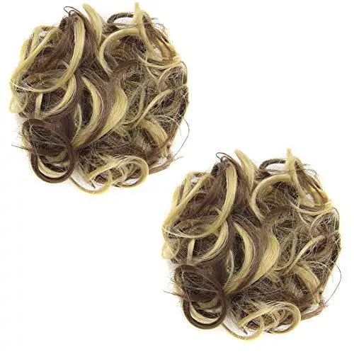 Curly Hair Wrap Updo Hair Bun Hairpiece- 2 piece set - Image 9