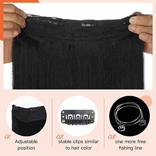 22 Inch Ombre Human Hair Wire Halo Hair Extension - Image 11