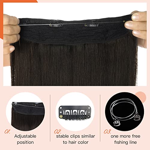 22 Inch Ombre Human Hair Wire Halo Hair Extension - Image 18