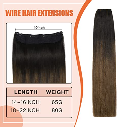 22 Inch Ombre Human Hair Wire Halo Hair Extension - Image 23