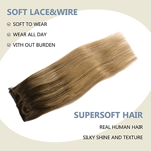 22 Inch Ombre Human Hair Wire Halo Hair Extension - Image 3