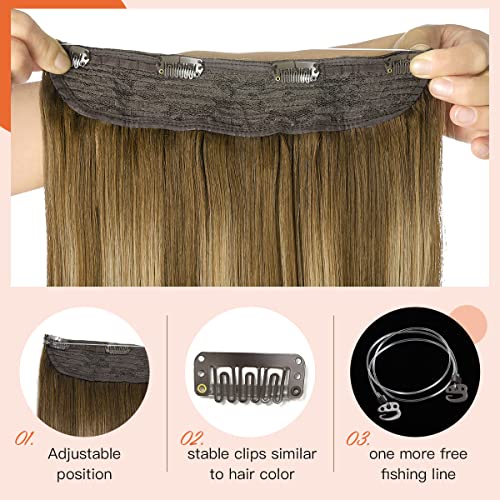 22 Inch Ombre Human Hair Wire Halo Hair Extension - Image 53
