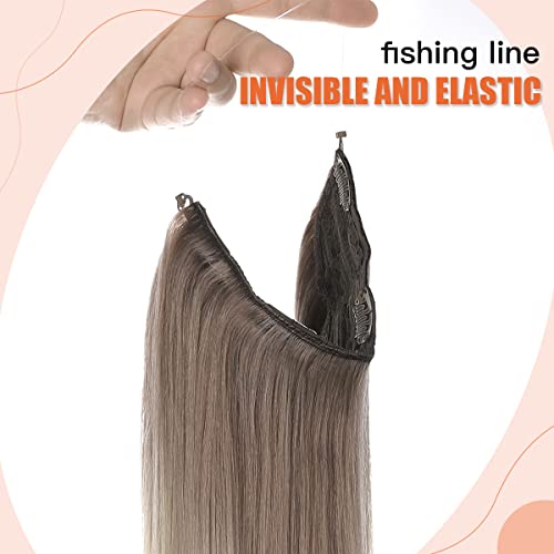 22 Inch Ombre Human Hair Wire Halo Hair Extension - Image 61