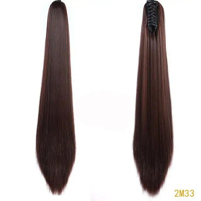 24 Inch Long Straight Claw Clip In Ponytail Extension - Image 10