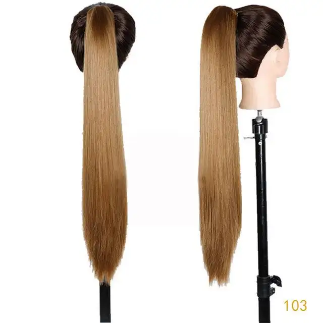 24 Inch Long Straight Claw Clip In Ponytail Extension - Image 12