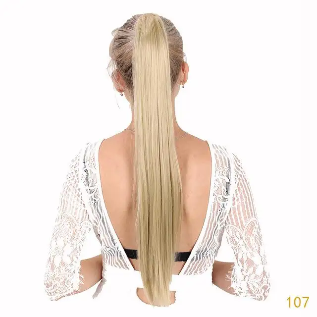 24 Inch Long Straight Claw Clip In Ponytail Extension - Image 13