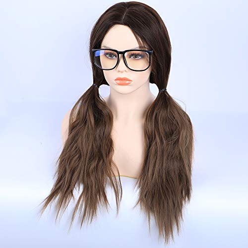 24 inch Wavy Long Brown Middle Parting Heat Resistant Synthetic Wig - Image 19