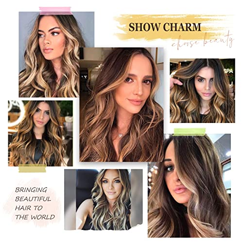 24 inch Wavy Long Brown Middle Parting Heat Resistant Synthetic Wig - Image 24