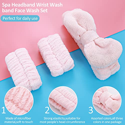 3 Pcs Spa Headband Wrist Washband Set - Image 5