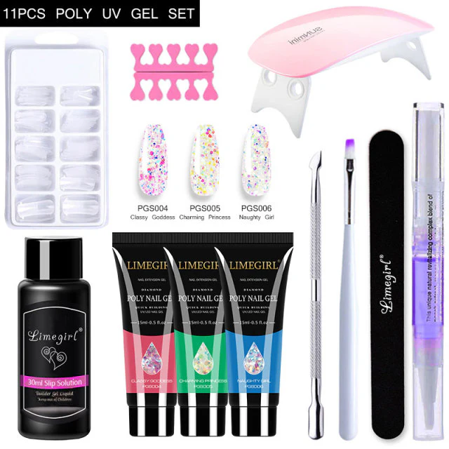Acrylic Gel Poly Nail Gel Manicure Kit with Lamp - Image 11