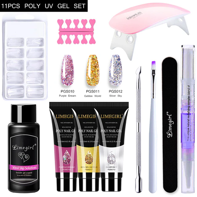 Acrylic Gel Poly Nail Gel Manicure Kit with Lamp - Image 13