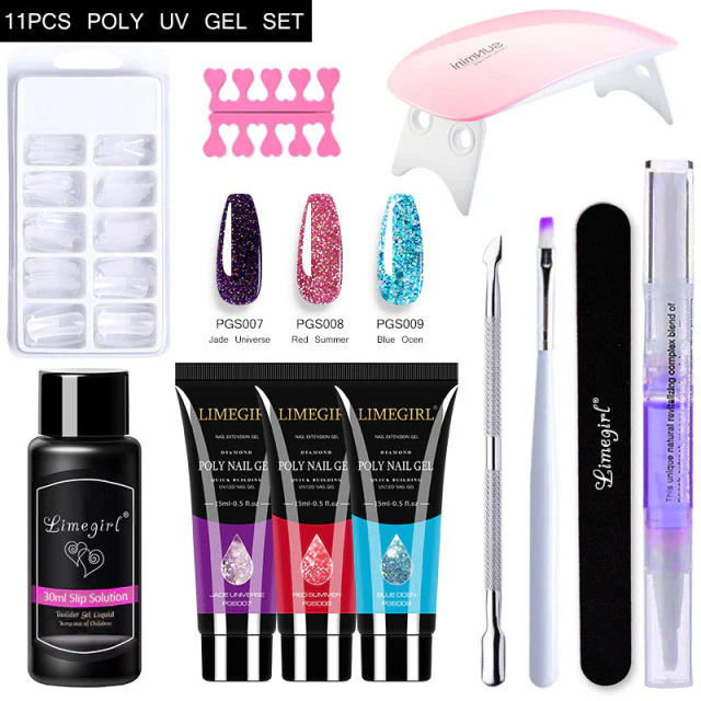 Acrylic Gel Poly Nail Gel Manicure Kit with Lamp - Image 14