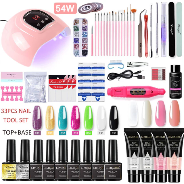 Acrylic Gel Poly Nail Gel Manicure Kit with Lamp - Image 5