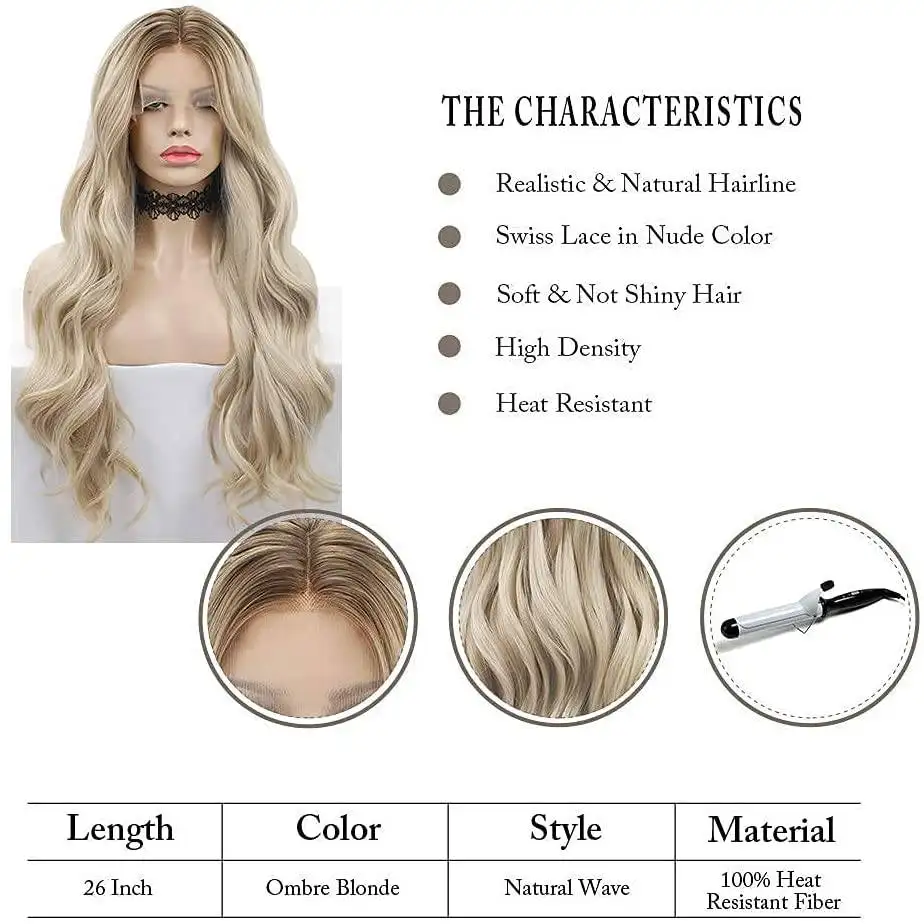 Ash Blonde Heat Friendly Lace Front Wig - Image 5