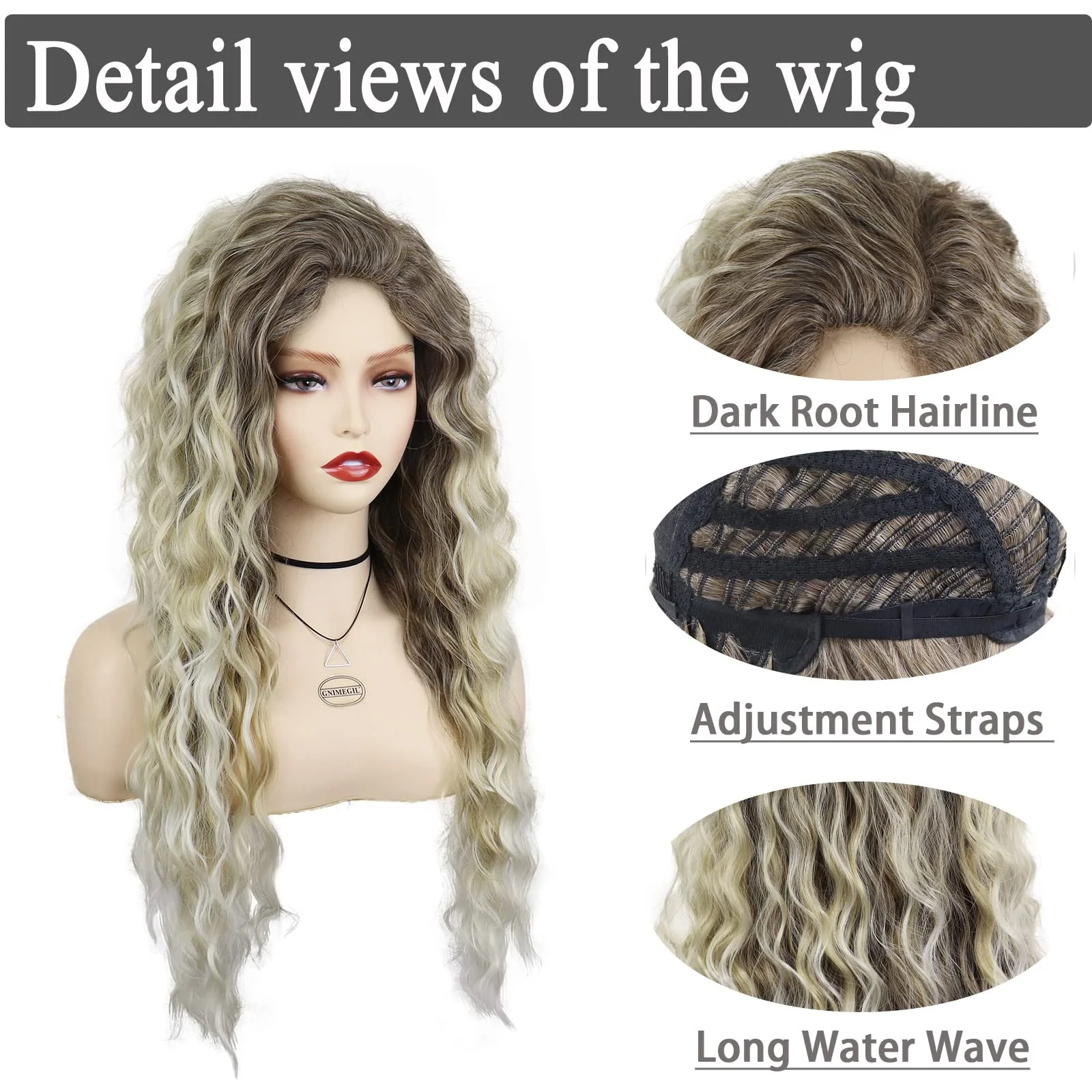 Ash Blonde Long Wavy Curly Wig - Image 2