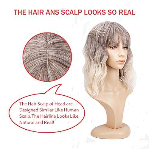 Ash to Blonde Wavy Wig with Bangs - Image 4