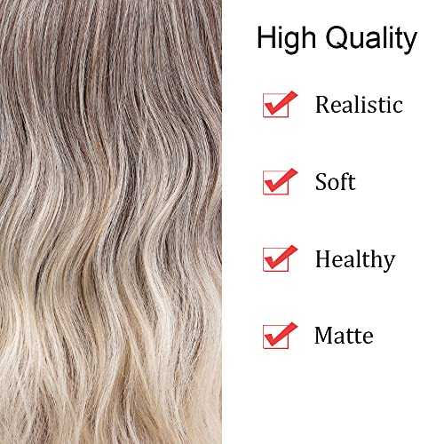 Ash to Blonde Wavy Wig with Bangs - Image 5