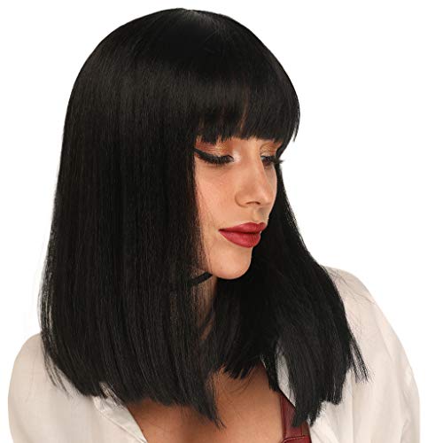 Heat Resistant Synthetic Bob Wig with Bangs - Image 10