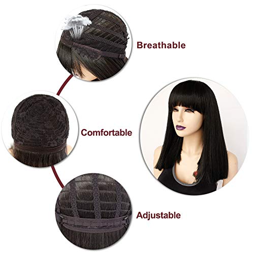 Heat Resistant Synthetic Bob Wig with Bangs - Image 13