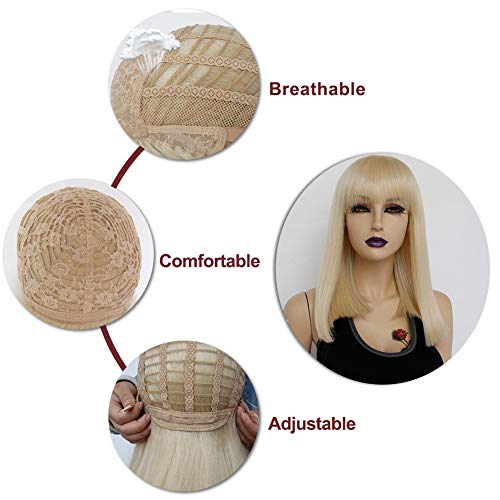 Heat Resistant Synthetic Bob Wig with Bangs - Image 19