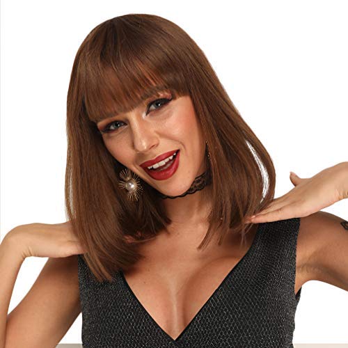 Heat Resistant Synthetic Bob Wig with Bangs - Image 2