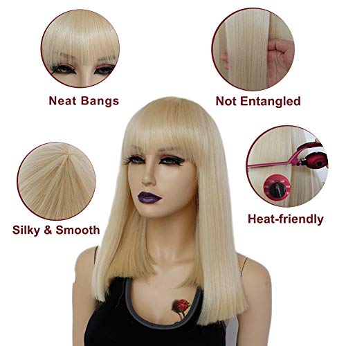 Heat Resistant Synthetic Bob Wig with Bangs - Image 20