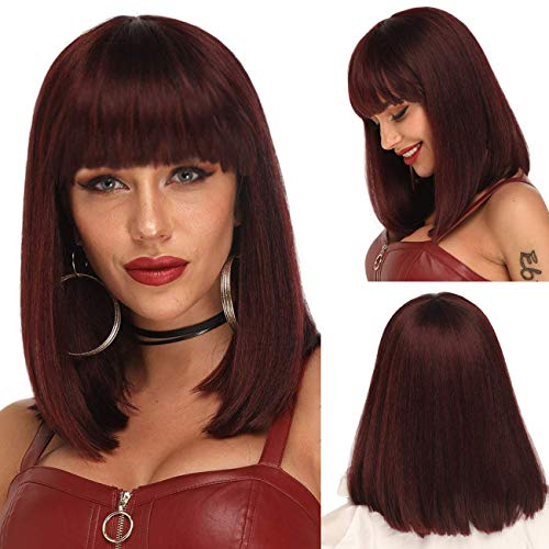 Heat Resistant Synthetic Bob Wig with Bangs - Image 22