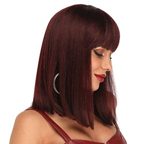 Heat Resistant Synthetic Bob Wig with Bangs - Image 23