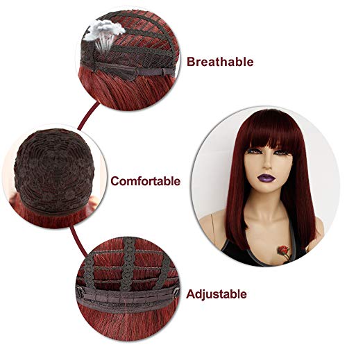Heat Resistant Synthetic Bob Wig with Bangs - Image 26