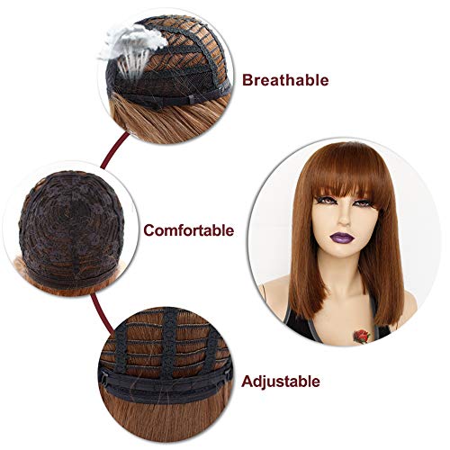 Heat Resistant Synthetic Bob Wig with Bangs - Image 6