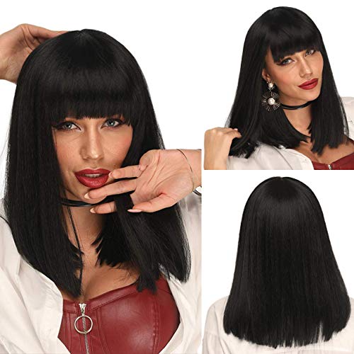 Heat Resistant Synthetic Bob Wig with Bangs - Image 8