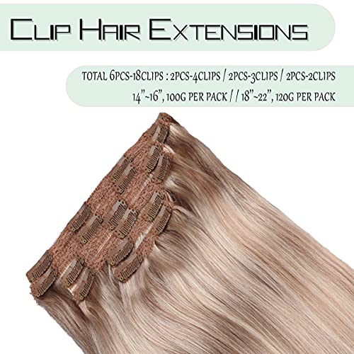 Balayage Clip in Human Hair Extensions 6 Pcs 100 Gram - Image 15